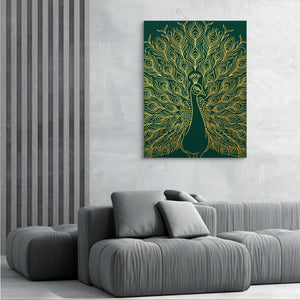 Peacock Golden Emerald — peacock golden emerald sq grey room 2 1port flush print
