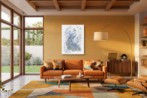 Peacock Golden Feathers — peacock golden feathers living room interior space 1port flush print