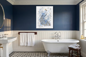 Peacock Golden Feathers — peacock golden feathers small bathroom interior 2 1port flush print