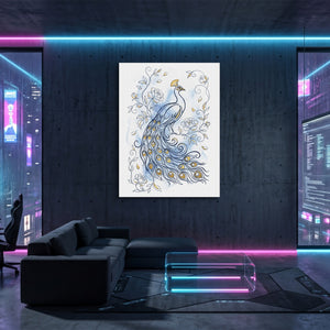 Peacock Golden Feathers — peacock golden feathers sq gaming room 1port flush print