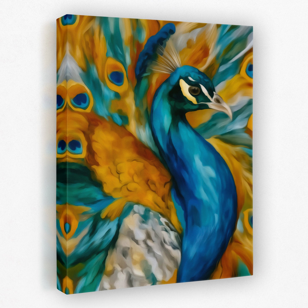 Peacock Golden Plumes - Luxury Wall Art