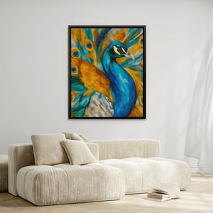 Peacock Golden Plumes - Luxury Wall Art