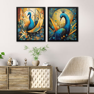 Peacock Majesty (2) Set - Luxury Wall Art