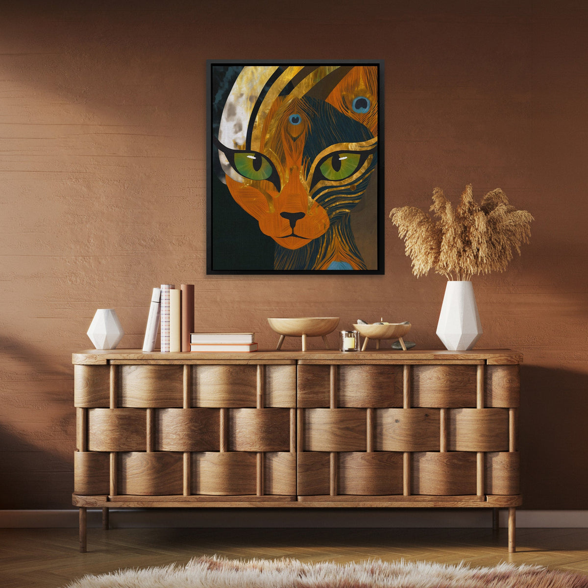 Peacock Maned Lion - Luxury Wall Art