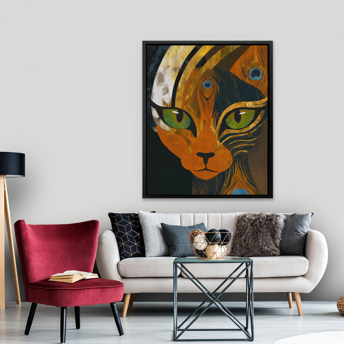 Peacock Maned Lion - Luxury Wall Art