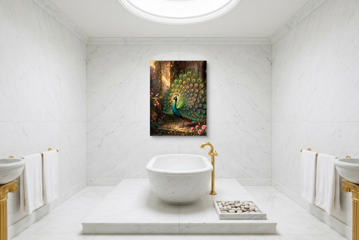 Peacock Rose Terrace — peacock rose terrace luxury bathroom interior 2 1port flush print