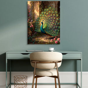 Peacock Rose Terrace — peacock rose terrace sq green desk 1port flush print