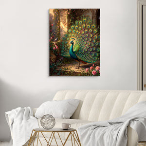 Peacock Rose Terrace — peacock rose terrace sq luxury white room 1port flush print