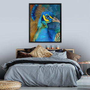 Peacock Sapphire Crown - Luxury Wall Art