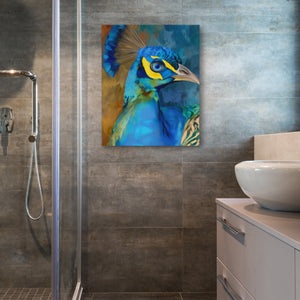 Peacock Sapphire Crown - Luxury Wall Art