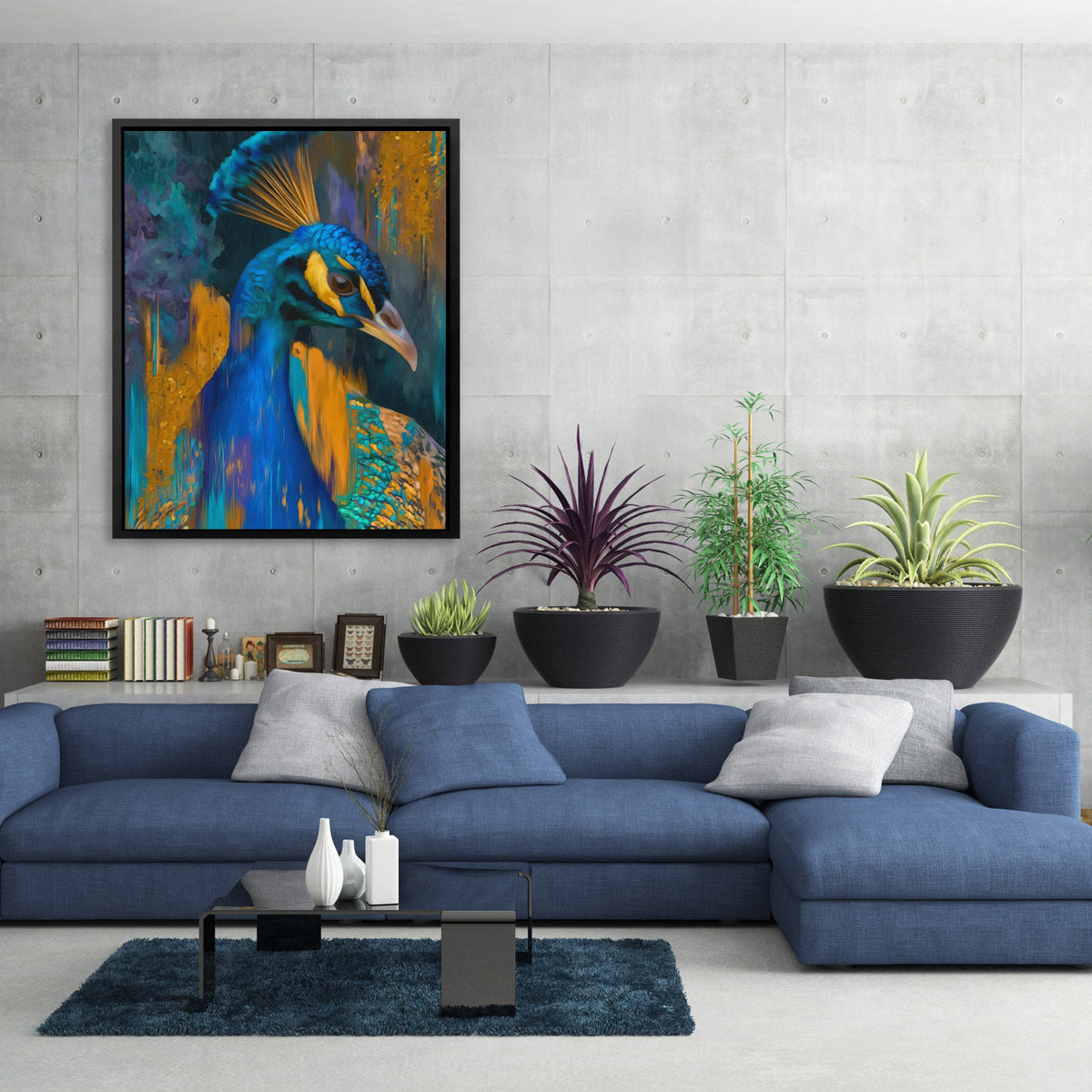 Peacock Teal Tempest - Luxury Wall Art