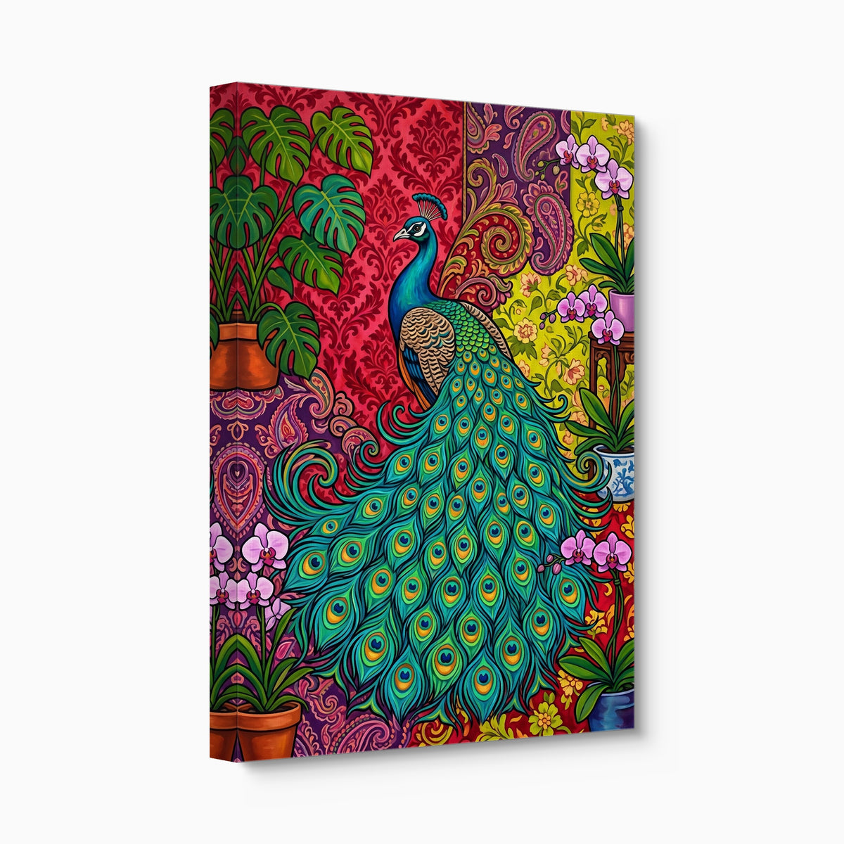 Peacock Unfurled — peacock unfurled angled flush print