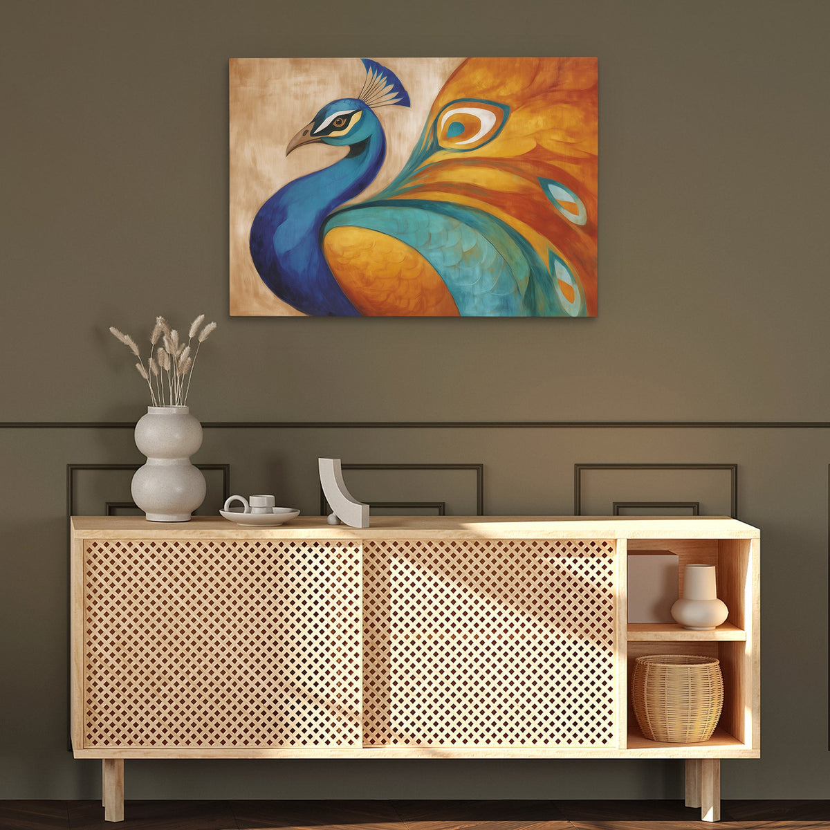 Peacocks Flowing Tapestry - Luxury Wall Art