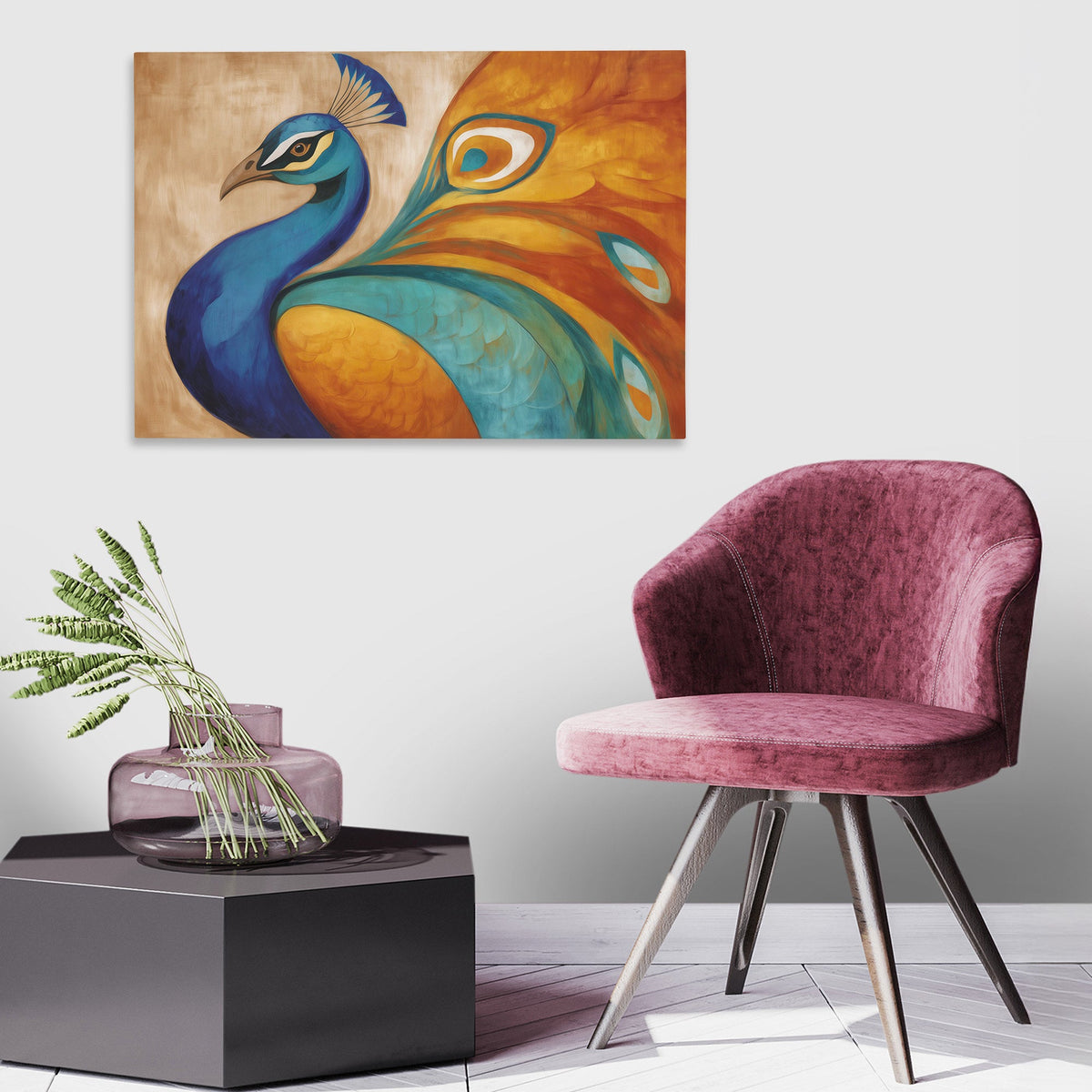 Peacocks Flowing Tapestry - Luxury Wall Art