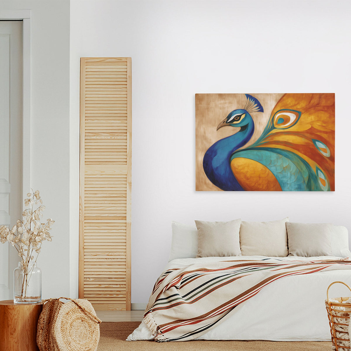 Peacocks Flowing Tapestry - Luxury Wall Art
