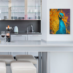 Peacock's Golden Burst - Luxury Wall Art