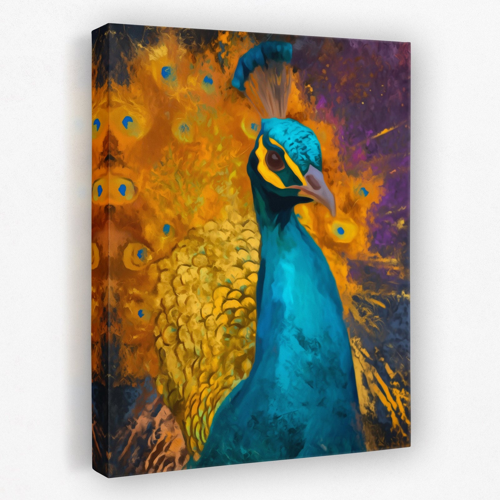 Peacock's Golden Burst - Luxury Wall Art