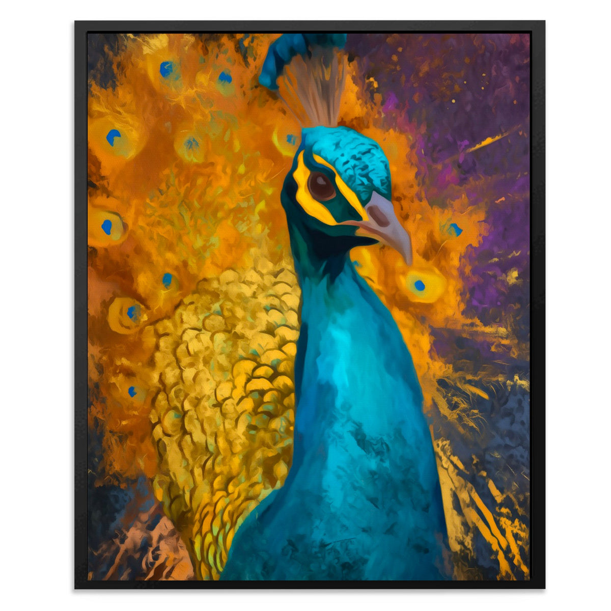 Peacock's Golden Burst - Luxury Wall Art