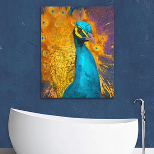 Peacock's Golden Burst - Luxury Wall Art