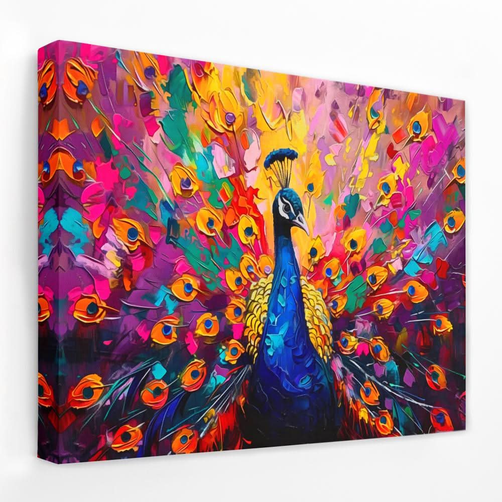 Peacock’s Plumage - Bird Canvas Wall Art