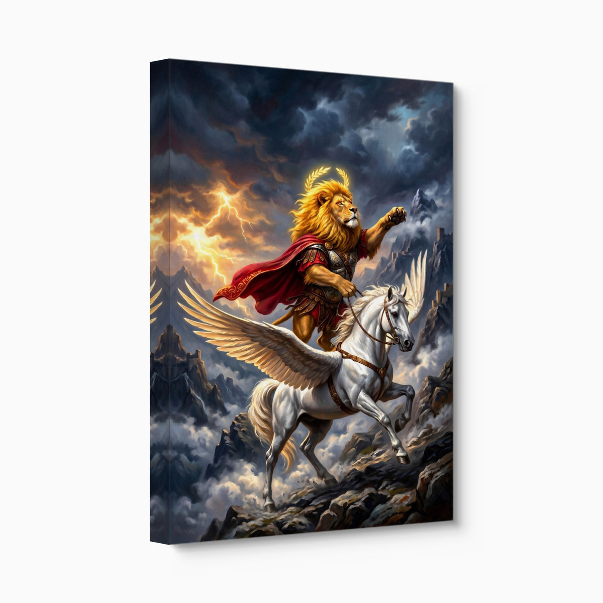 Pegasus and the Lion — pegasus and the lion angled flush print