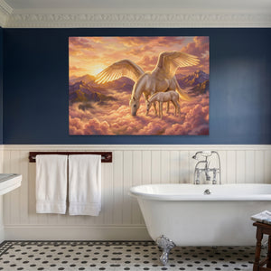 Pegasus Mother Foal — Pegasus Mother Foal Blue Bathroom Land 57