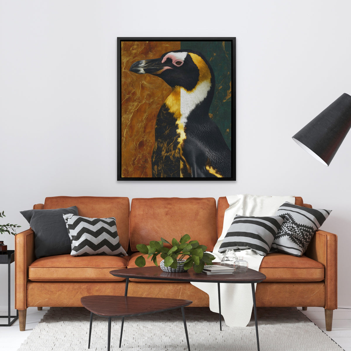 Penguin Color Abstract — Penguin Color Abstract Orange Couch 132