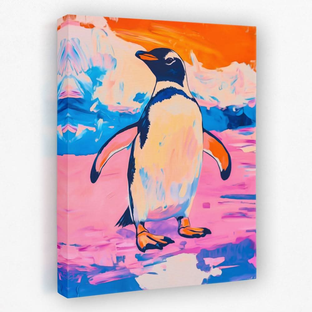 Penguin Ice Swagger - Animals Canvas Wall Art