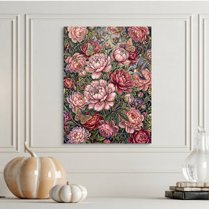 Peonies Golden Bloom — peonies golden bloom sq halloween wall 1port flush print