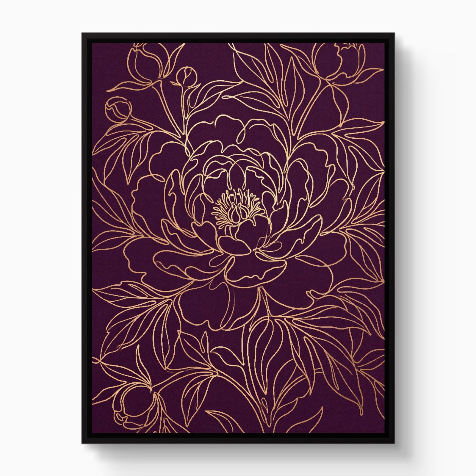 Peony Bloom Gold - Luxury Wall Art