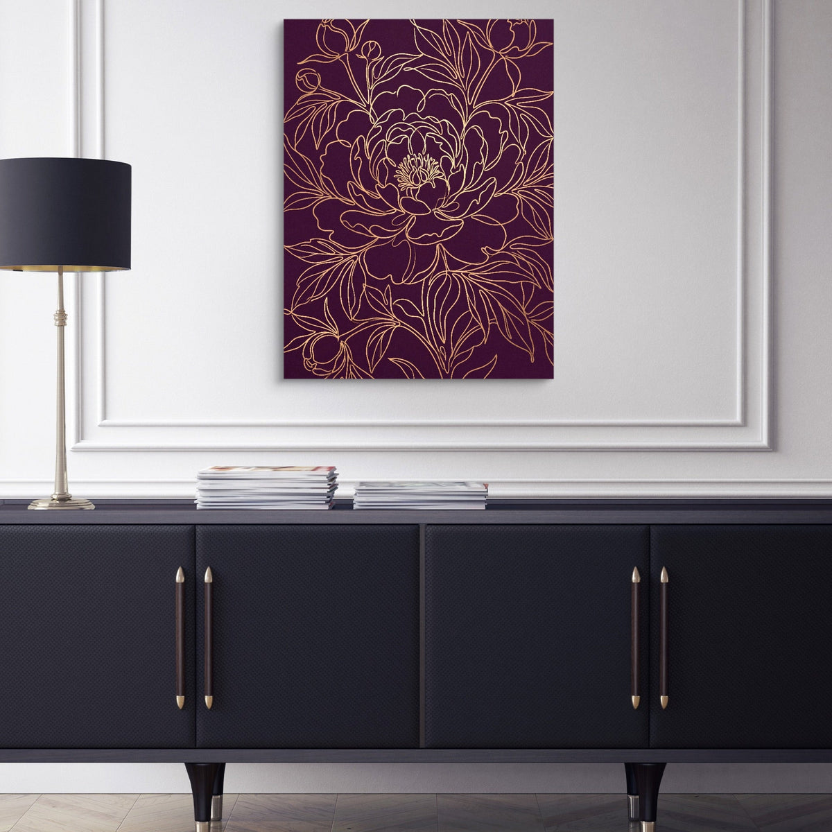 Peony Bloom Gold - Luxury Wall Art