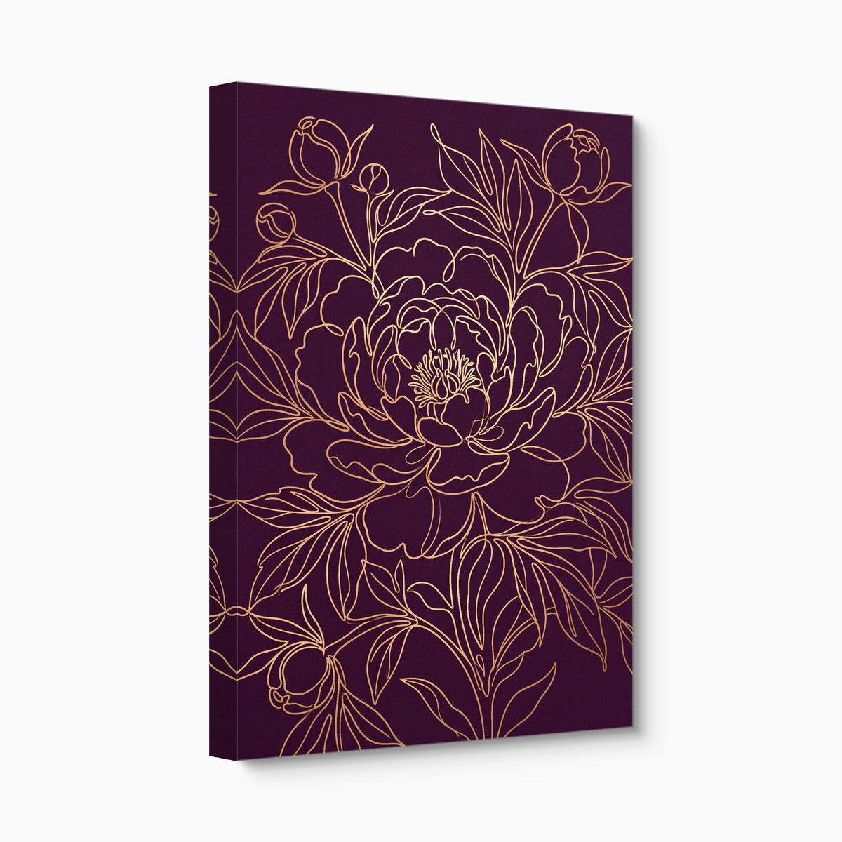Peony Bloom Gold — peony bloom gold angled flush print