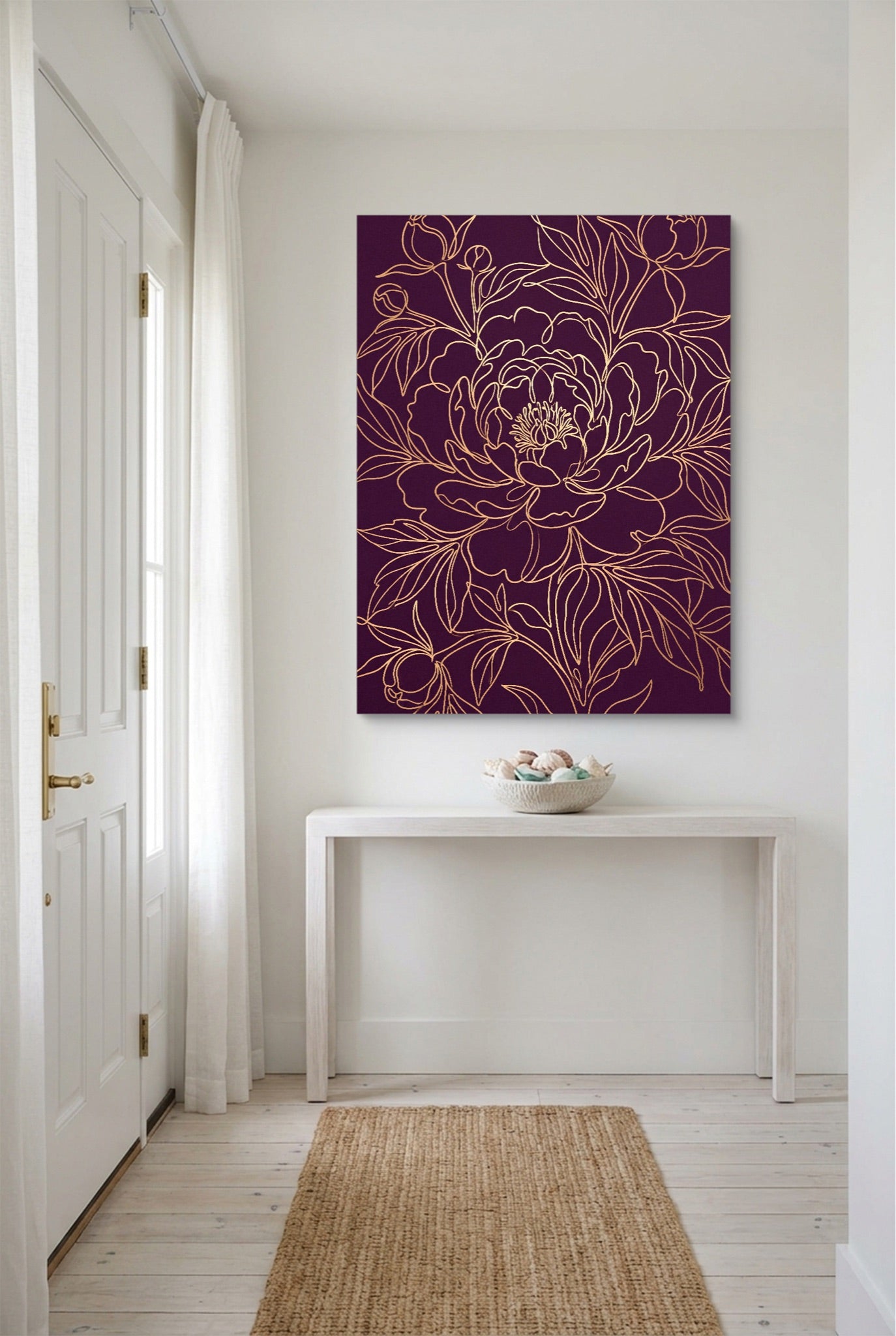 Peony Bloom Gold — peony bloom gold white studio framed black
