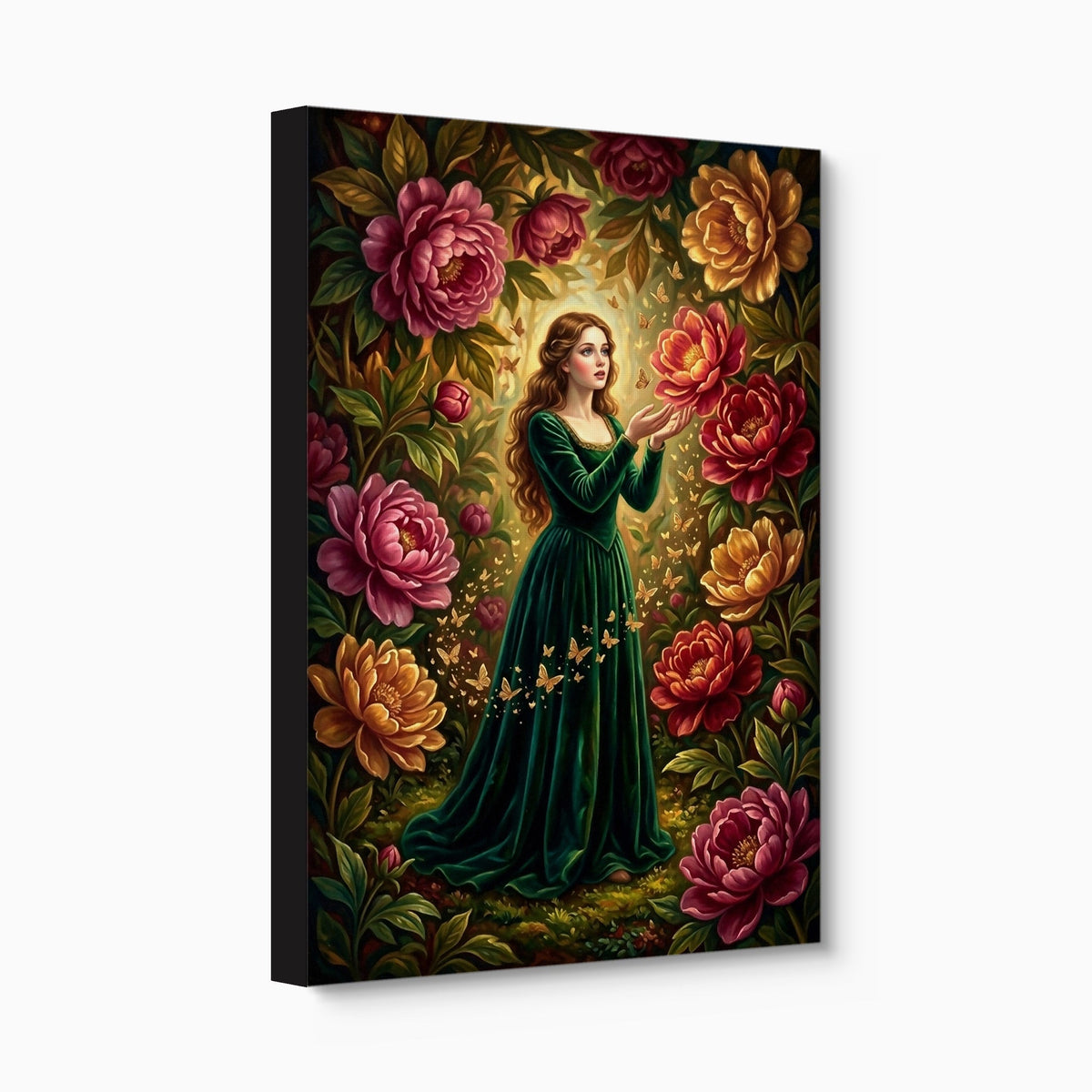 Peony Bloom Woman - Luxury Wall Art