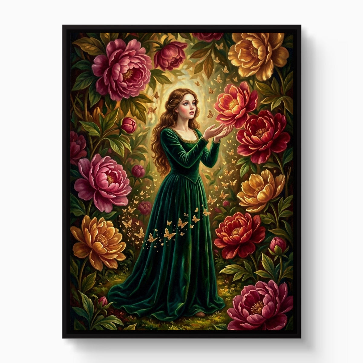 Peony Bloom Woman - Luxury Wall Art