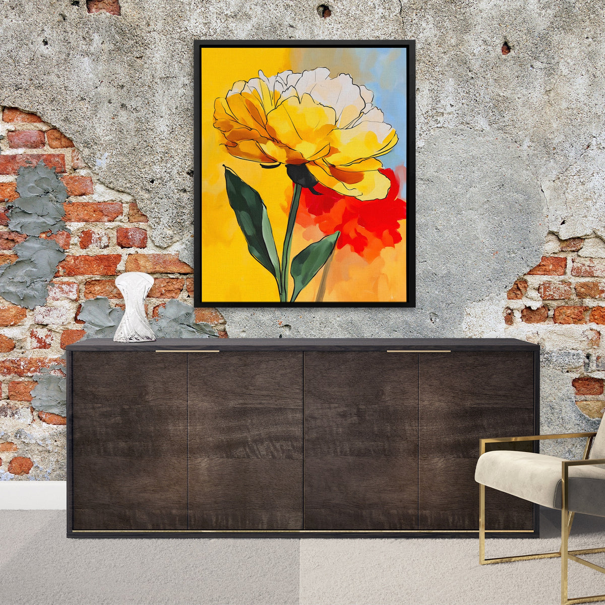 Peony Burnt Bloom — Peony Burnt Bloom Luxurious Room Exposed Brick 49