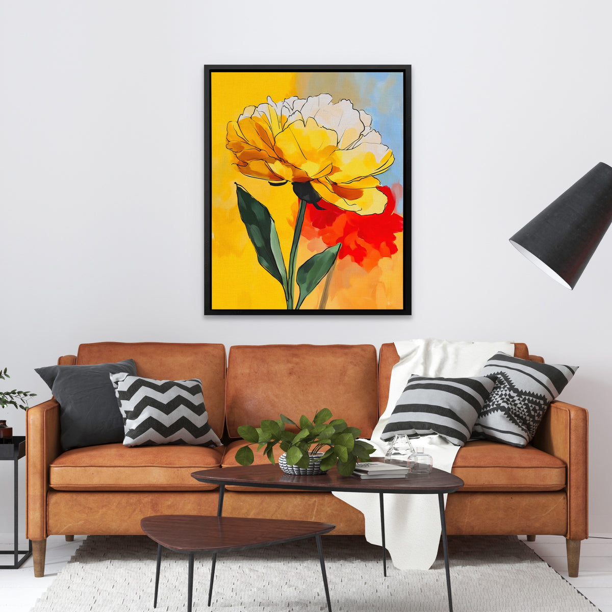 Peony Burnt Bloom — Peony Burnt Bloom Orange Couch 133