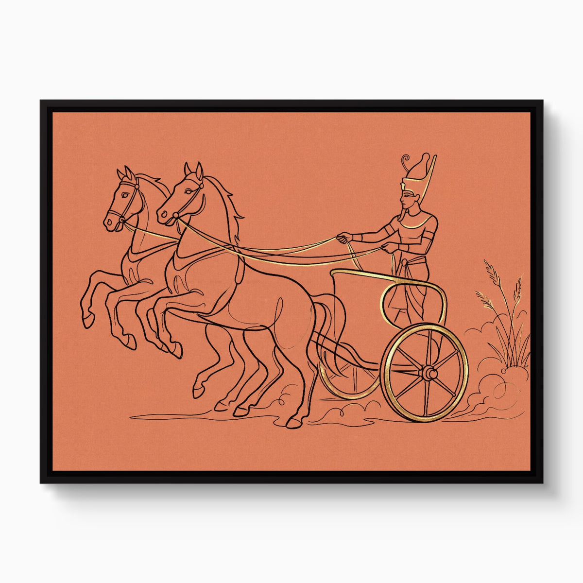 Pharaoh Chariot Gallop — pharaoh chariot gallop white studio framed black