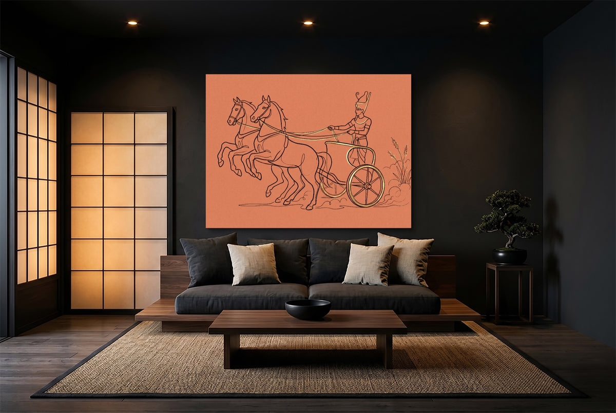 Pharaoh Chariot Gallop — pharaoh chariot gallop modern minimalist living room 2 1land flush print