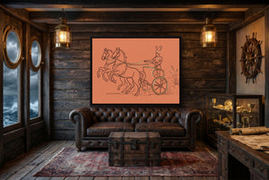 Pharaoh Chariot Gallop — pharaoh chariot gallop small cabin interior view 1land framed black