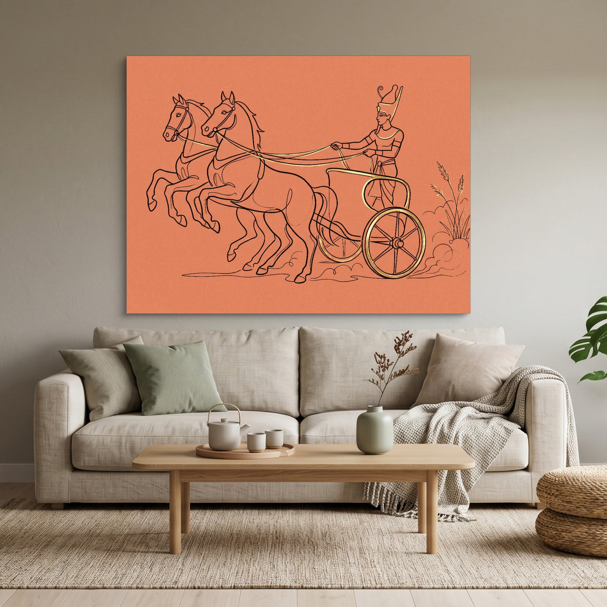 Pharaoh Chariot Gallop — pharaoh chariot gallop sq calm vibes 1land flush print