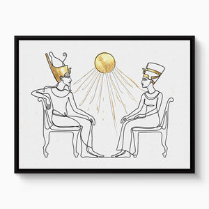 Pharaoh Queen Golden — pharaoh queen golden white studio framed black