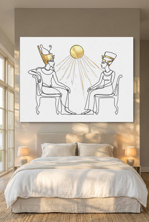 Pharaoh Queen Golden — pharaoh queen golden p bedroom with window 1land flush print