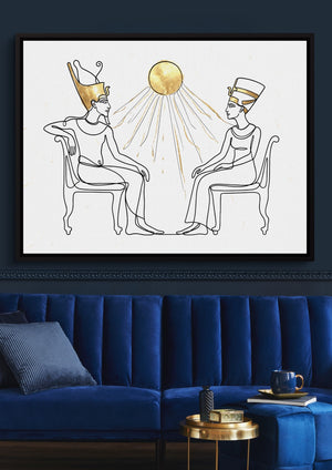 Pharaoh Queen Golden — pharaoh queen golden sq blue luxury room 1land framed black