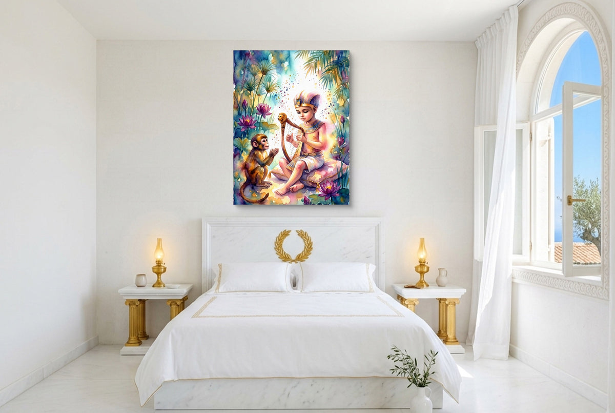 Pharaoh's Harp — pharaoh's harp bedroom with window 1port flush print