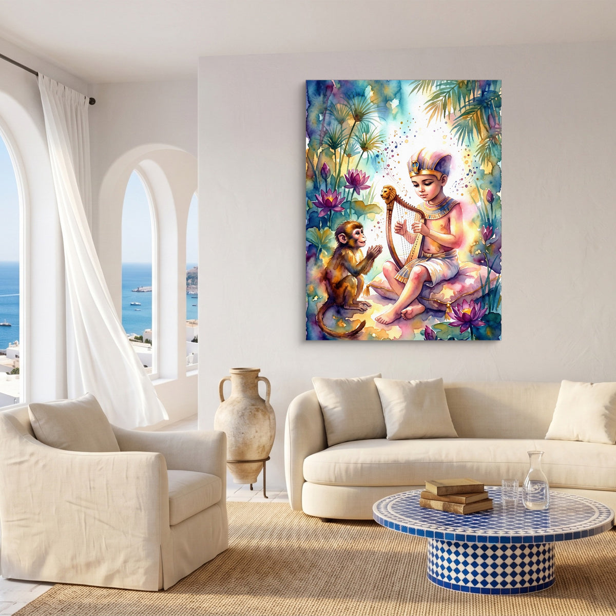 Pharaoh's Harp — pharaoh's harp sq coast living room 1port flush print
