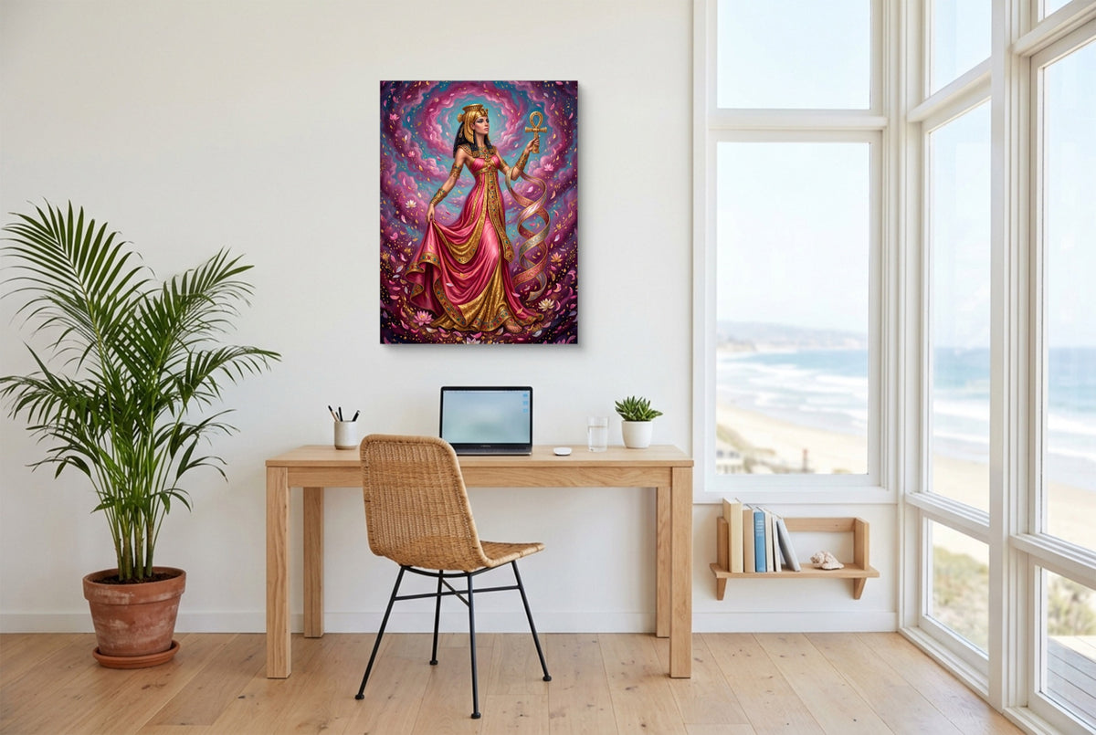 Pharaoh's Pink Veil — pharaoh's pink veil office space with desk chair 1port flush print