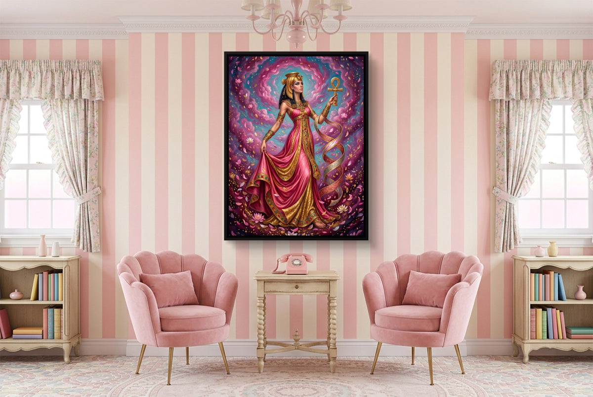 Pharaoh's Pink Veil — pharaoh's pink veil pink living room interior 1port framed black