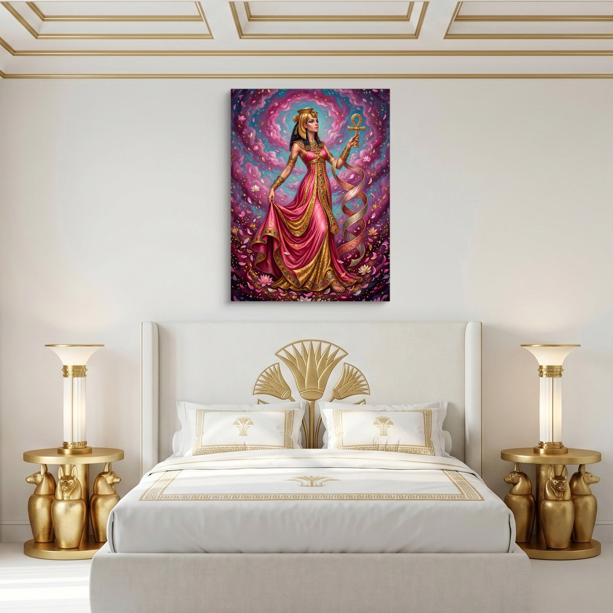 Pharaoh's Pink Veil — pharaoh's pink veil sq egyptian isis room 1port flush print