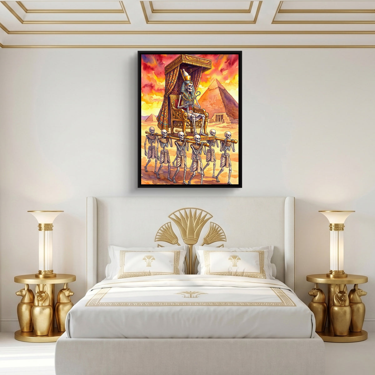 Pharaoh's Procession — pharaoh's procession sq egyptian isis room 1port framed black